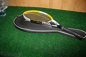 Wilson Ncode Nfocus Focus Yellow & Black Tennis Racquet 4 1/4" w/ cover