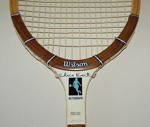 Vintage Used Wood Wilson Chris Evert Autograph Tennis Racquet 27" x 9.5"  4.1/2"