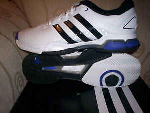 Adidas Mens Barricade Team 4 Size 13 NIB White/Black/Blue M21707 Tennis Shoe