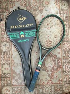 Signed Autographed Dunlop Max 200G England Graphite Tennis Racquet And Cover