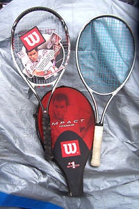2 Lot Tennis Racquets 27" Prince Response and Wilson Impact VGood