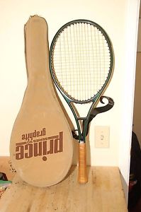Prince Graphite 90 Tennis Racquet 4 3/8 1 Stripe 1984 Original Graphite POG Case