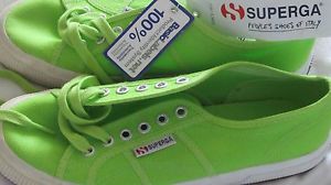Superga 2750 Cotu Classic Acid Green Tennis Shoes Woman's 8.5 / Mens 7 Euro 39.5