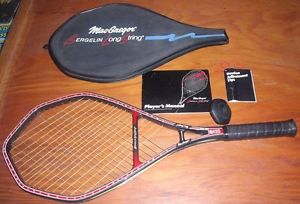 MacGregor Bergelin Long String racquet with string tool and manual
