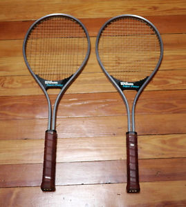 Pair of 2 Vintage Wilson Super Power Midsize Tennis Racquets Rackets 4 1/2" Grip