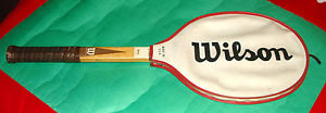 Vintage Wilson Stan Smith Autograph Model Tennis Racket / Wooden Racquet & Cover