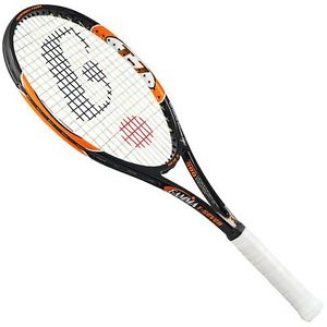 Gamma T-7 Mid-Plus Tennis Racquet, Black/Orange, 4 1/2