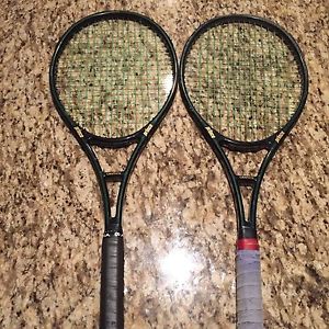 Two Prince Original Graphite Midplus 4 3/8 Tennis Racquet (POG 4-stripe version)