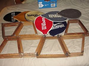 7 VINTAGE WOOD TENNIS RACKETS PRESSES & RACKET COVERS - ALL COMBINED - LOT IWP