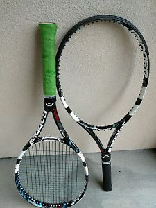 2 Babolat Pure Drive tennis rackets with overgrips