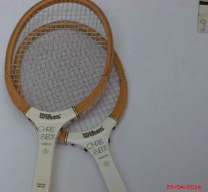 2 Vintage Chris Evert Signature Wilson tennis rackets with sleeves