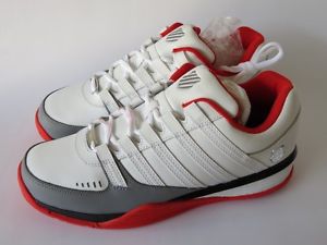 K-Swiss Baxter Men Shoes Size 9 White Red Gray Black New Sample pair with defect