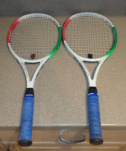 2 Yamaha Secret EX (red/white/green)  tennis racquets 4 1/2 - NICE