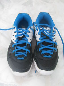 Prince Junior T22 Tennis Shoes Boys White Black Blue Size 1 EUR 32 UK 13 Used