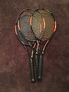 Used Wilson Burn 100 Tennis Racquets 3 Pack With Strings