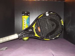 Used Head Brand Tennis Racquet w/ Dunlop Can of 4 Tennis Balls
