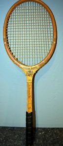 Antique Wood Tennis Racquet - Brewer Black Hawk