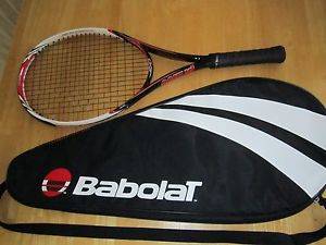 PRINCE EXO3 HYBRID RED 102 MIDPLUS TENNIS RACKET 4" GRIP with Cover/VERY GOOD
