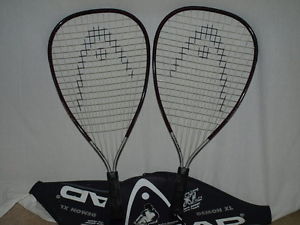2 racket lot head demon xl XL racquetball racquet  3 5/8 grip with cases monchik
