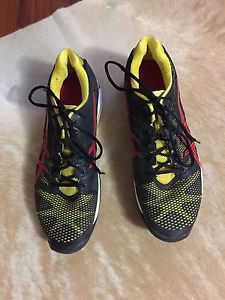 Asics GELSolution Speed 2 Tennis Shoes Black/Red/Yellow - Men's Size 11