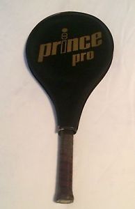Vintage 1983 PRINCE Pro Tennis Racquet W/ Cover 4 3/8 Original Grip Black/Gold