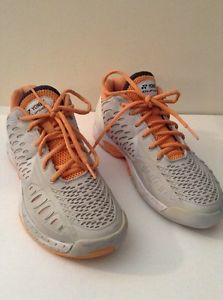 Yonex Power Cushion Eclipsion Gray/Orange Tennis Court Shoes Sz 7 EUC