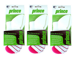 Prince Silver Series High Perfomance 1/4 Crew Socks - 3 Pack Bundle -Size MEDIUM