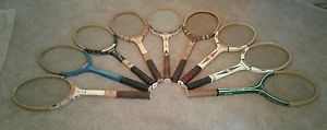 9 Vintage Wooden Tennis Racquets (5 Wilson, 3 Spalding and 1 Imperial)