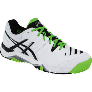 Asics Gel-Challenger 10 Mens Tennis Shoe  White-Silver-Flash Green