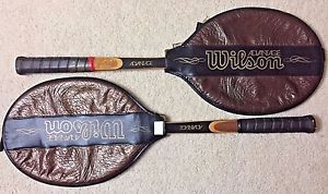 VINTAGE 2 Wilson Advantage Tennis Rackets w/ Original Covers - 4-1/2 -  NICE!