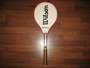 1970s Wilson T-2000 Jimmy Connors Tennis Racquet Racket - 4-5/8 WITH COVER