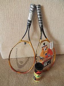 Two Head Tennis Rackets and Three Penn Tennis Balls