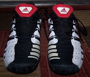 Used Adidas Barricade IV Tennis Shoes Mens size 11 black/ white color