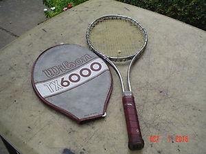 Vintage Classic Wilson TX6000 Steel Tennis Racquet  4 3/8 Light Leather w  Cover