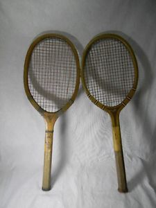 2 Vtg Wood Tennis Rackets Lenox & Cortland Line