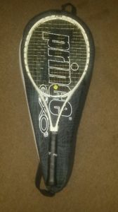 Prince EXO3 white tennis racquet w/ case.used once excellent cond 4 1/2 grip
