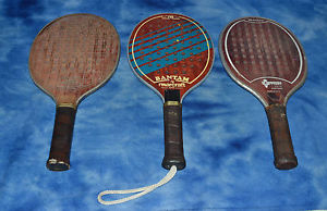 Vintage Bantam by Marcraft Wood Tennis Racquet Paddle + 2 more wood racquets