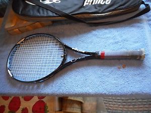 Prince O3 Blue Tennis Racquet Racket 110 4 1/4 Grip With Nylon Canvas Carry Case