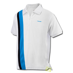 Head Hombre Camiseta de tenis Baddley Camiseta polo blanco / azul / negro