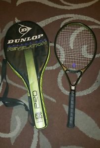 Dunlop Select Pro Revelation Tennis Racquet With Cover. 4 5/8" Good Condition