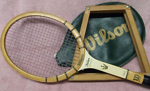 Vintage WILSON Jack Kramer Autograph Wooden Tennis Racket Set: USA, 4 1/4, VGC!