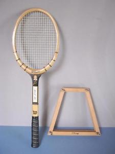 Vintage Wilson Jack Kramer Speed Flo 4 5/8 Wooden Tennis Racket with Press Frame