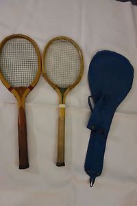 1940's Tennis Rackets - 2 pcs- Spaulding & Comet - w/Blue Cloth Cover