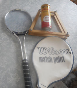 Wilson Matchpoint Titanium Tennis Racket w/ Tennis Balls , Cover &  Press Frame