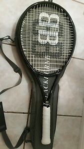Blackburne DS107 Double Strung Tennis Racquet & Case 4 5/8  107 Sq In Super Mid