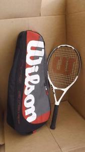 WILSON TENNIS RACQUET N6 HYBRID 4 1/4 -9.7 oz -27.25in WITH CARRYING BAG ((