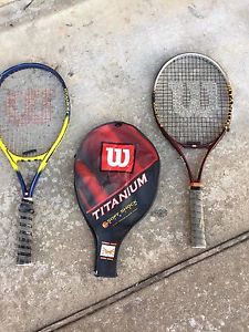 Two Titanium Used Tennis Rackets