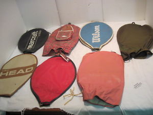 7 OLD VINTAGE TENNIS RACQUET COVERS