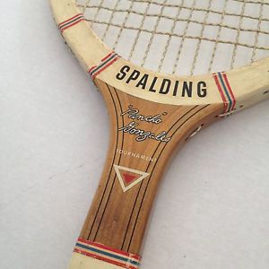 Vintage Spalding Pancho Gonzales Tournament Wood Tennis Racquet Mancave Decor