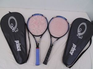 2 PRINCE OZONE 3 BLUE OVERSIZE TENNIS RACQUETS 4 3/8 GRIP